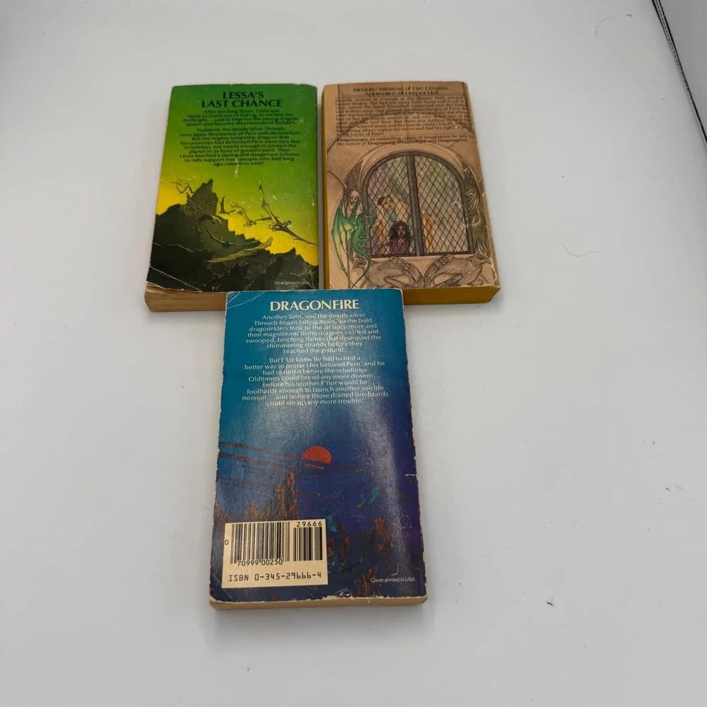 Anne McCaffrey Dragonriders of Pern Paperback Lot Dragonflight Dragonquest 3 Bks